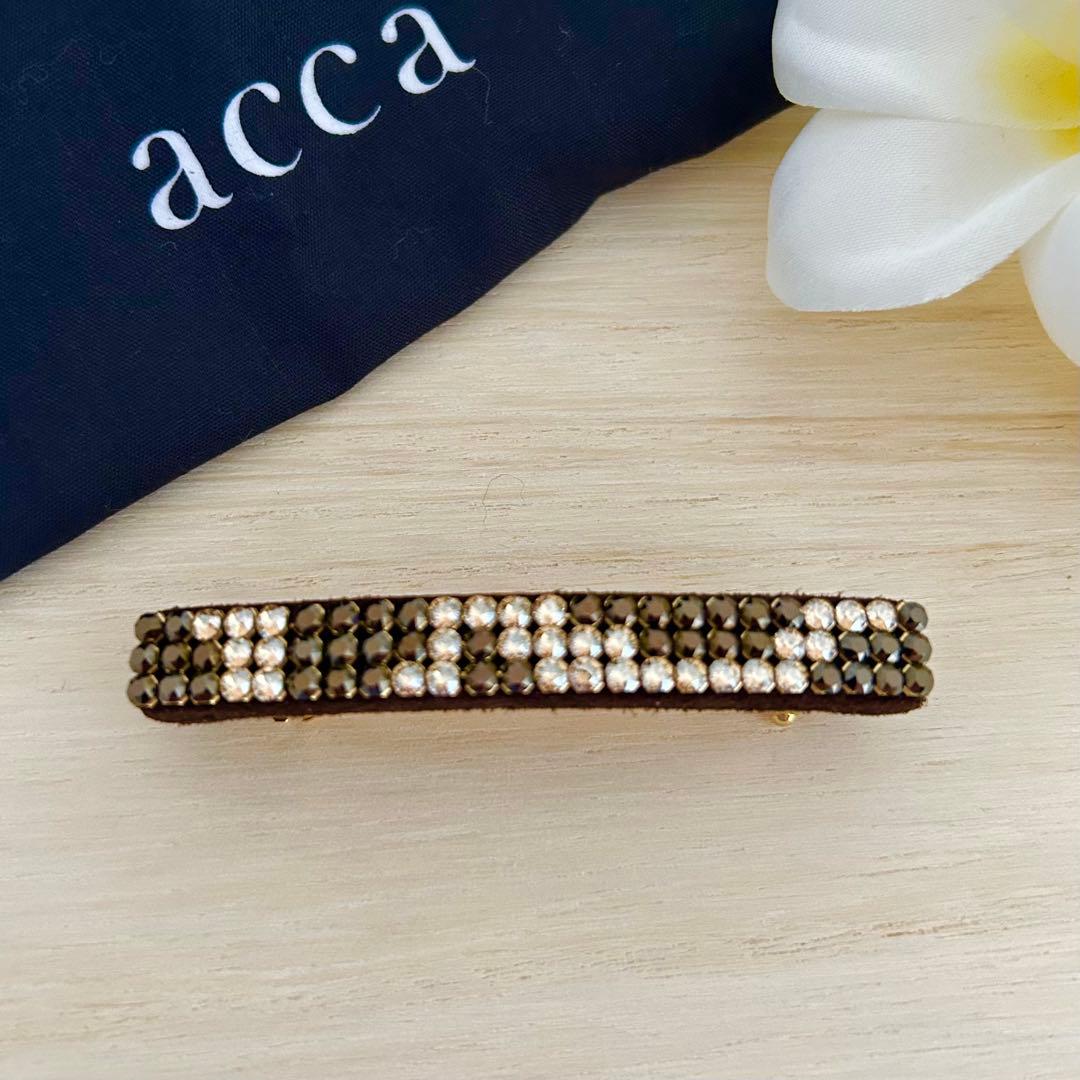 希少☆彡【新品未使用】acca ブリジットバレッタ ブラウン ゴールド スモール