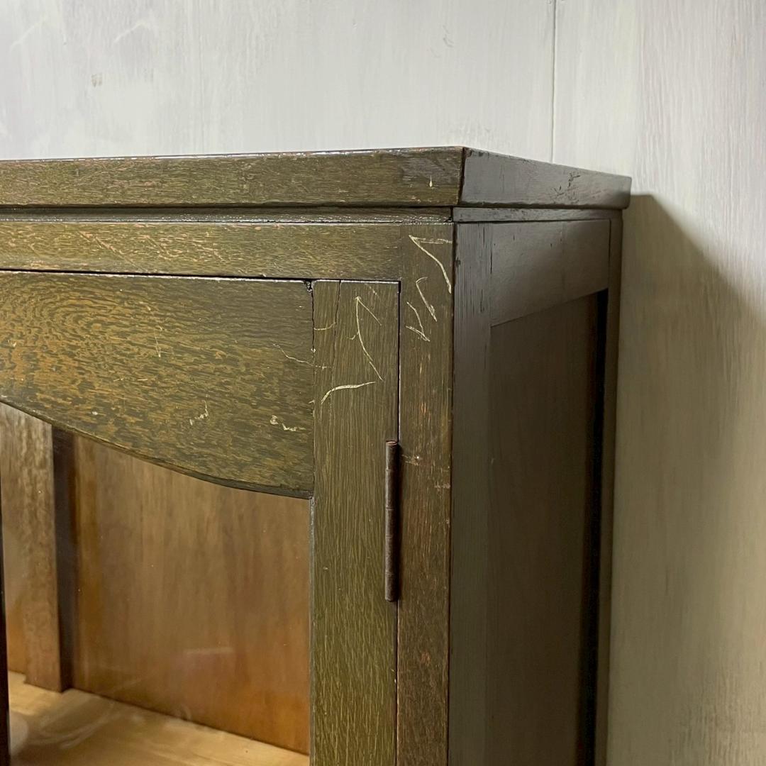 ヴィンテージ 木製 本棚 ガラスキャビネット 食器棚 古家具 収納 ビンテージ