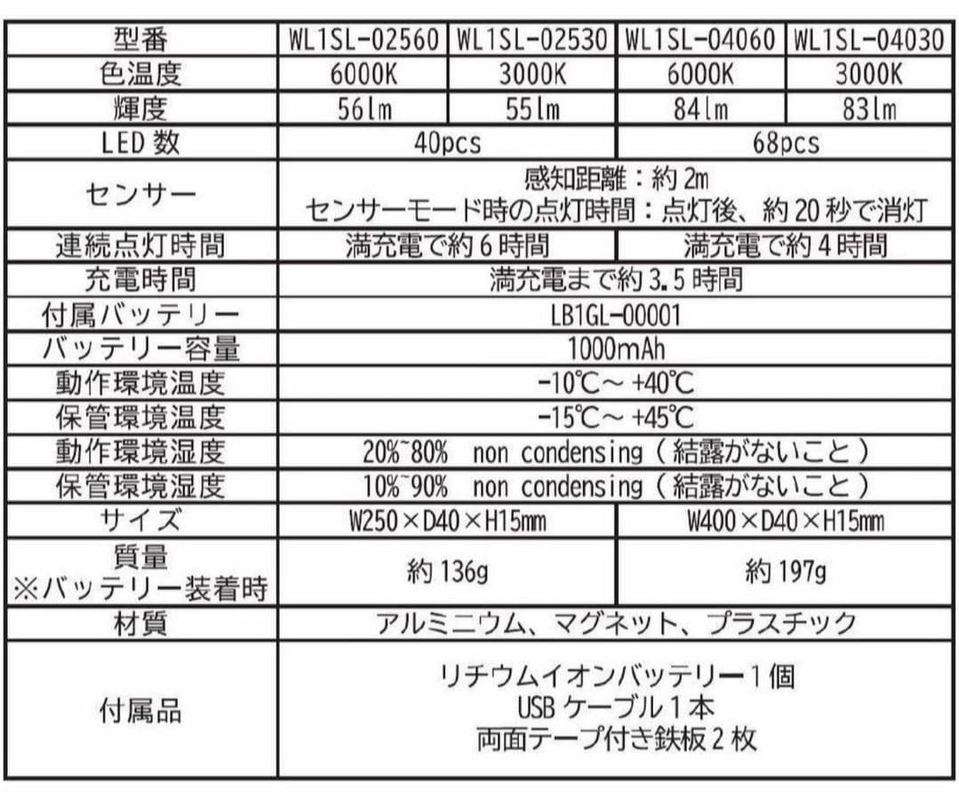 【4個】EXPLORE ワイヤレスLEDライト 250mm 6000K 昼白色
