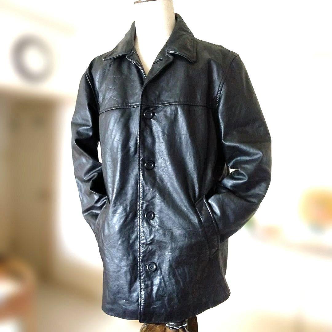 90s Vintage EU レザーカーコート ハーフコート レザージャケット