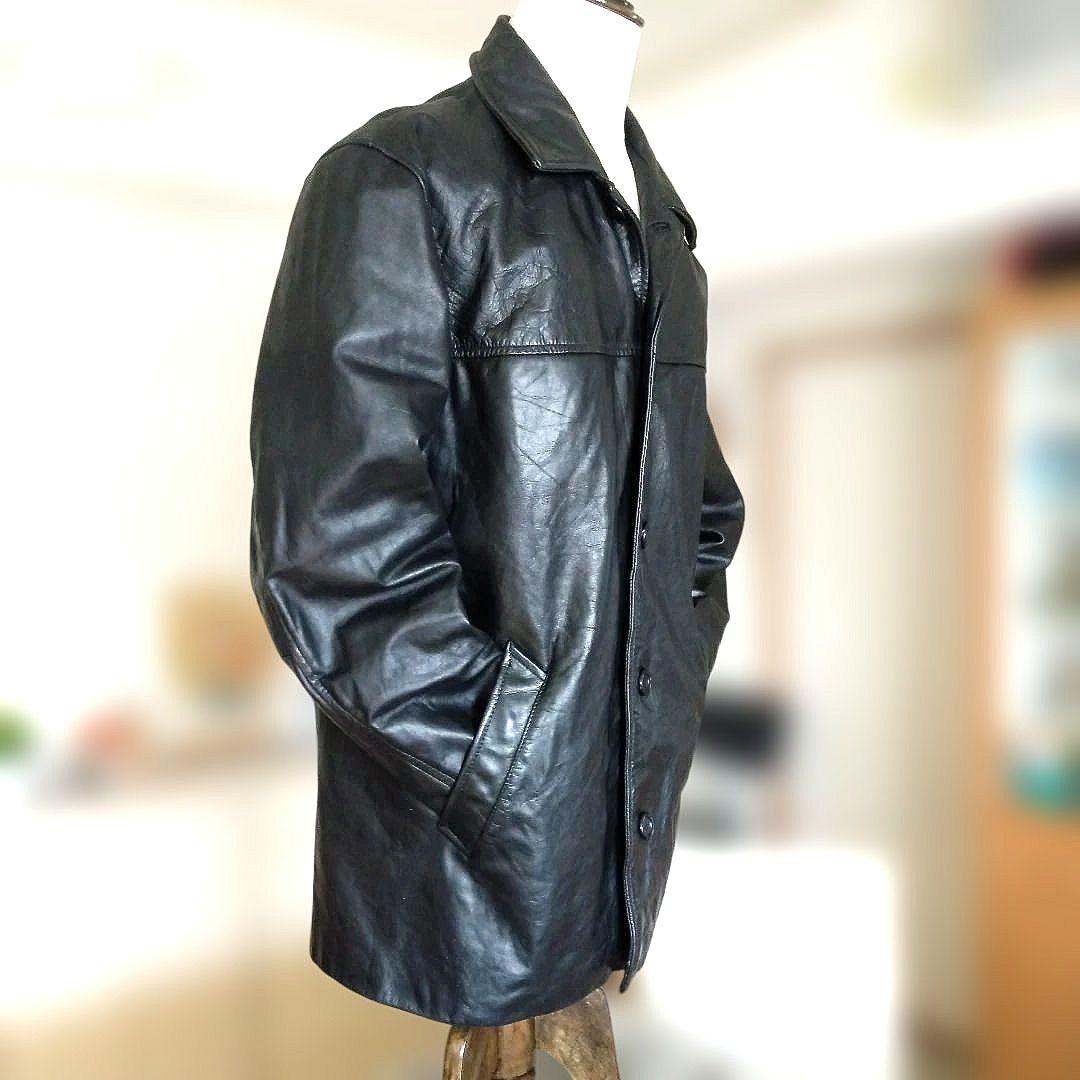 90s Vintage EU レザーカーコート ハーフコート レザージャケット