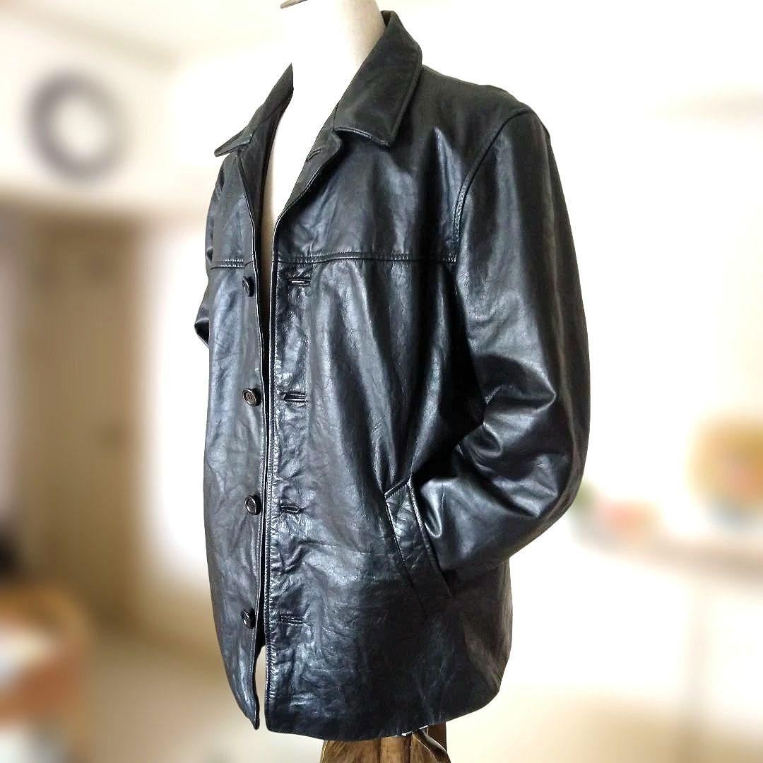 90s Vintage EU レザーカーコート ハーフコート レザージャケット