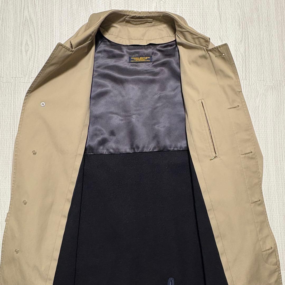 米国製 ブルックス ブラザーズ ステンカラーコート 38R ベージュ ライナー付