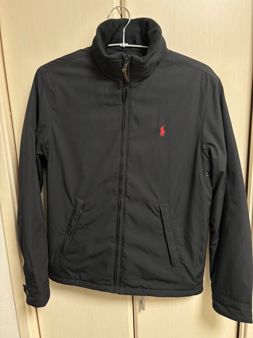 ポロラルフローレン 中綿ブルゾンジャケット ポニー刺繍 フルジップ ブラック S