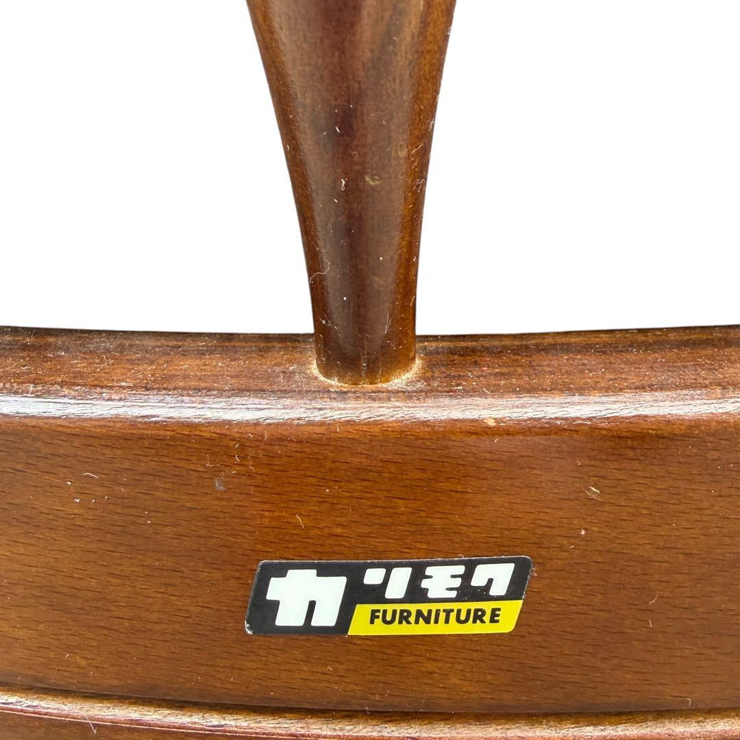 【希少】オールドカリモク コロニアル 合皮 ラタン アームチェア ③