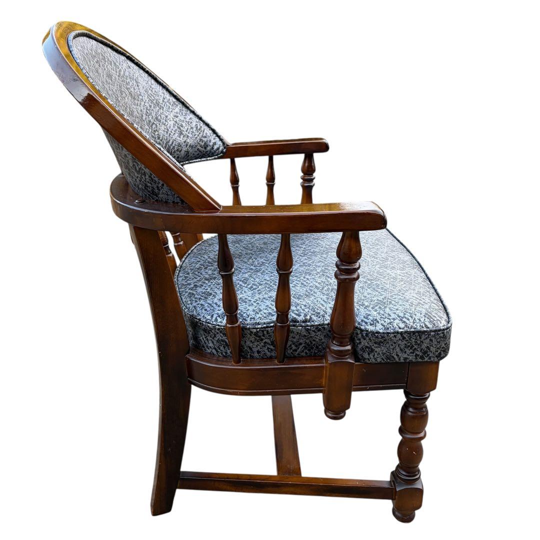 【希少】オールドカリモク コロニアル 合皮 ラタン アームチェア ③