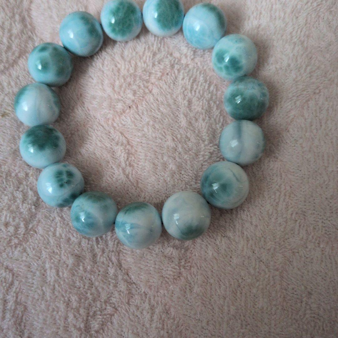 ラリマー天然石 ビーズブレスレット