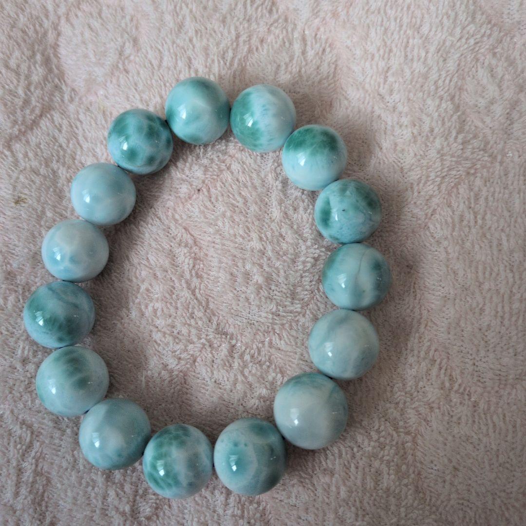 ラリマー天然石 ビーズブレスレット