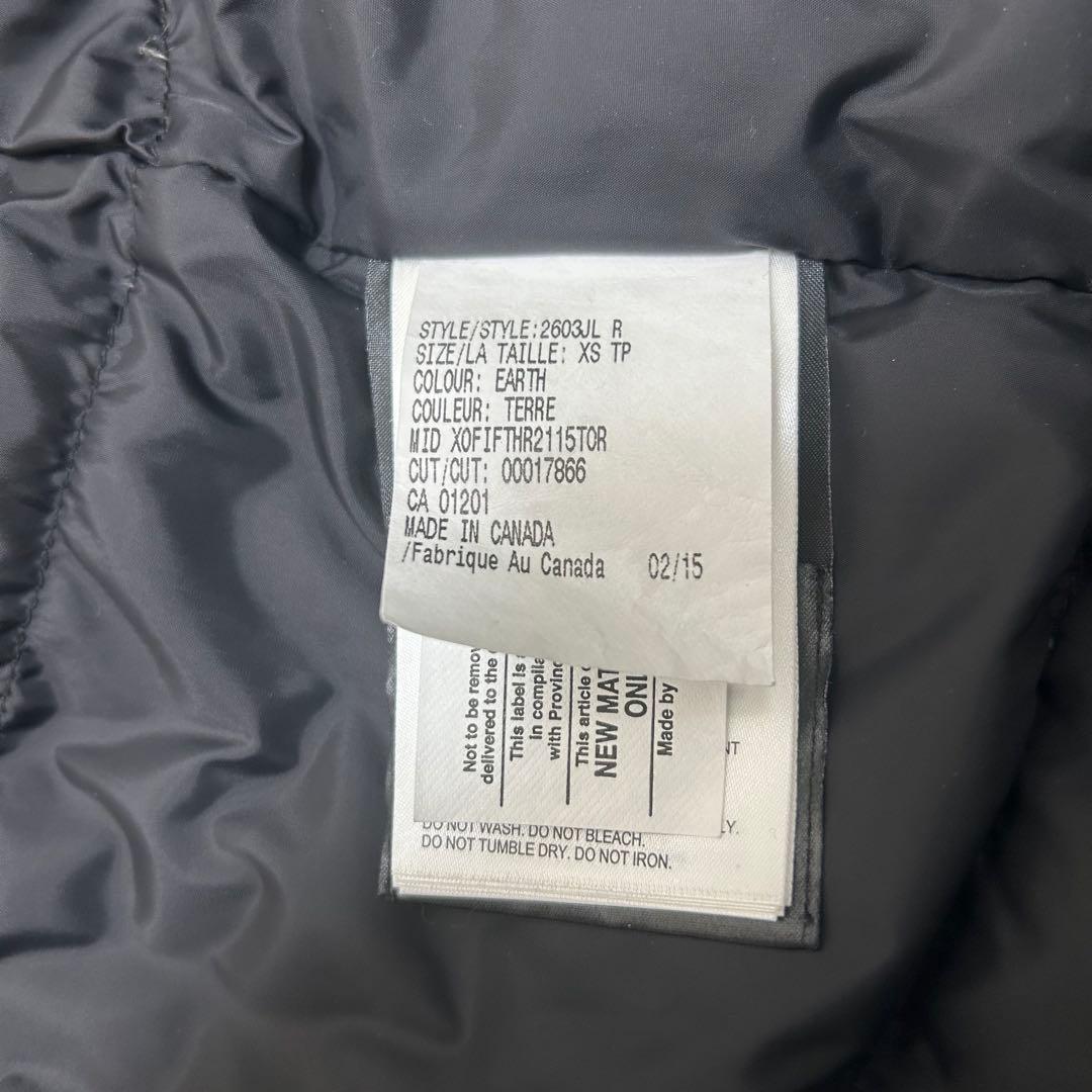 【美品】カナダグース ブロンテパーカ ダウンジャケット カーキ XSサイズ