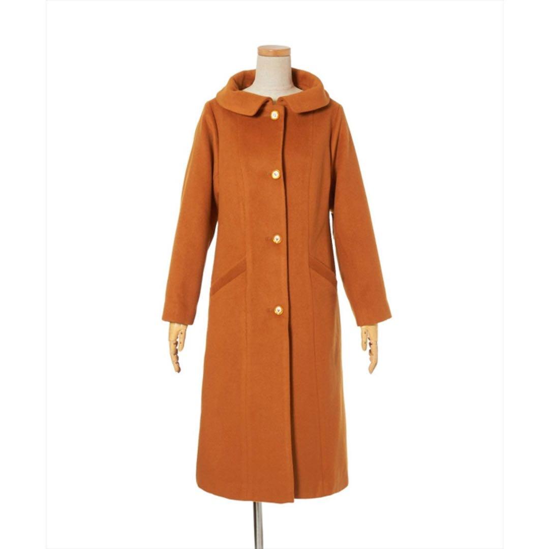 an another angelus ローズプリント釦レトロカラーコート