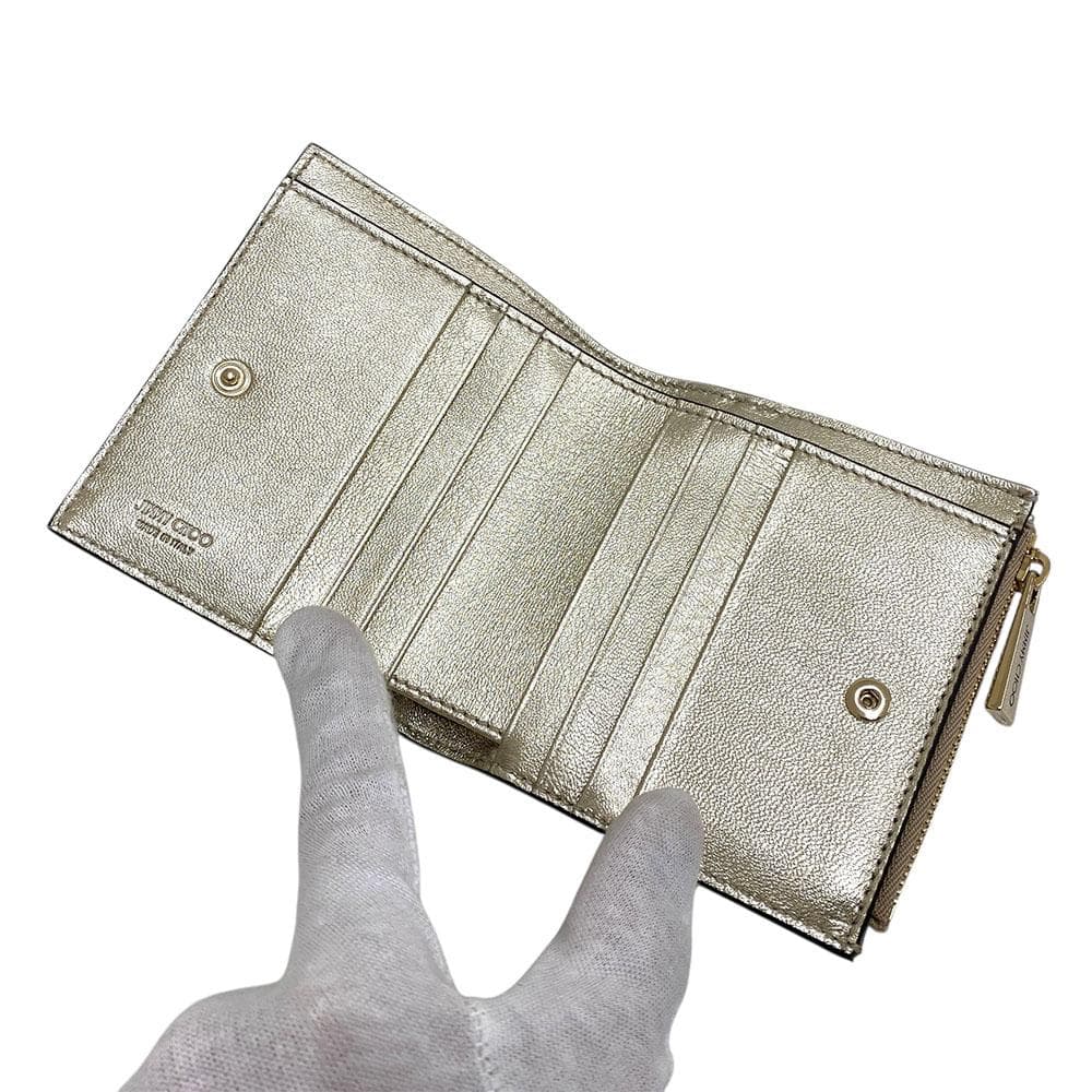 【未使用】 JIMMY CHOO ジミーチュウ 二つ折り ウォレット スタッズ