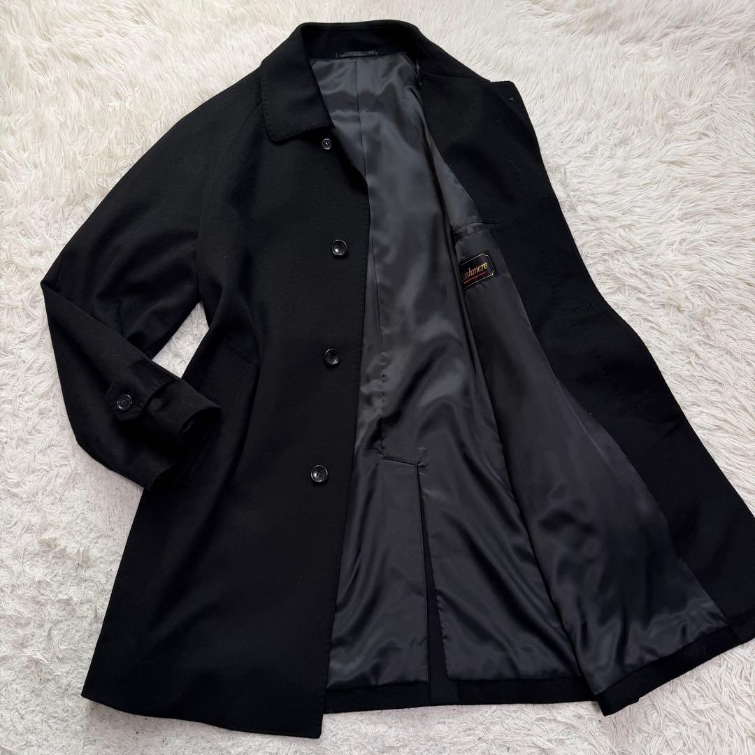 極美品Lサイズ　カシミヤ100% チェスターコート　ロングコート　ブラック