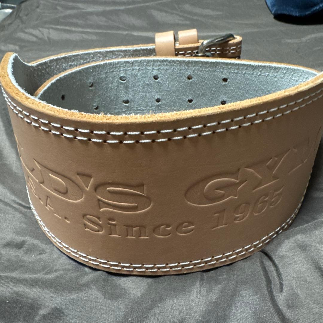 ゴールドジム トレーニング・パワーベルト ベージュ　サイズM