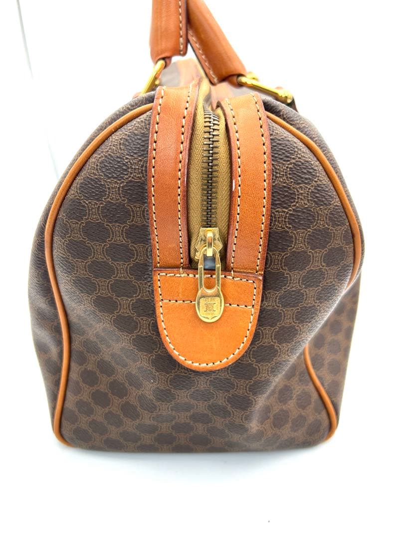 セリーヌ CELINE マカダム柄 ボストンバッグ ブラウン 中古品