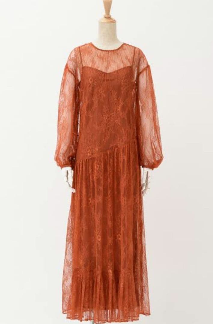 SALE 美品REKISAMI オレンジ　ロングワンピース　結婚式　パーティー