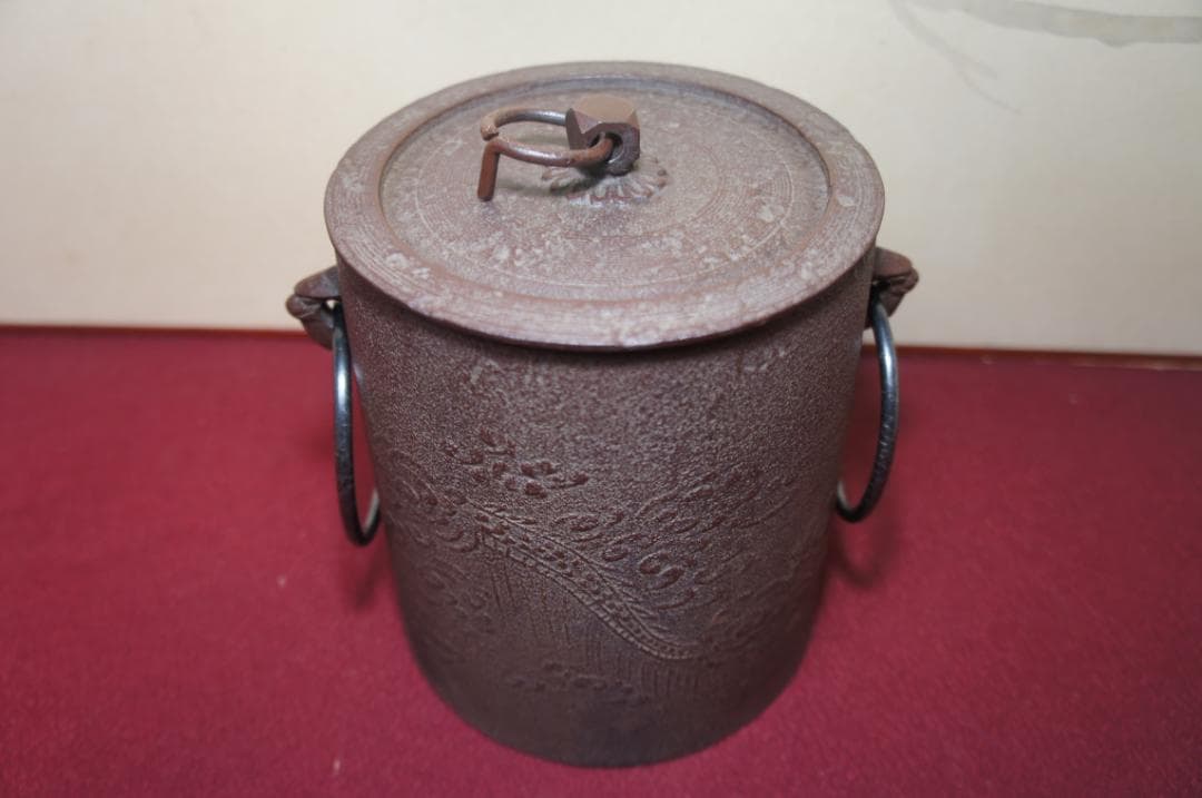 専用☆ 国宝 敬典作 雲竜釜 雲龍釜 皆口筒釜 釜鐶 桐箱 紙箱 送料込み