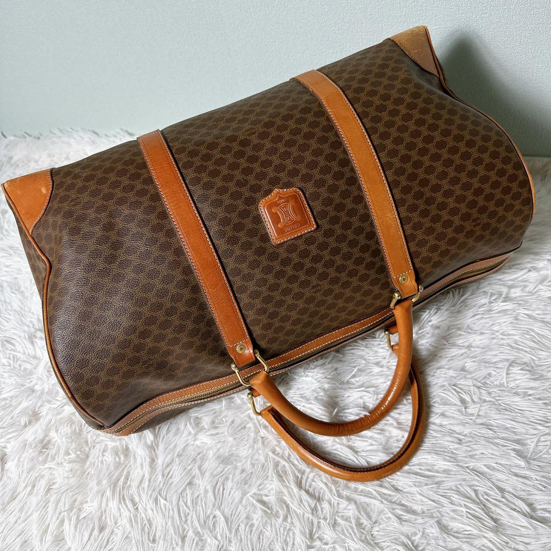 美品✨セリーヌ ボストンバック 大容量 マカダム柄 トリオンフ 旅行 ハンド