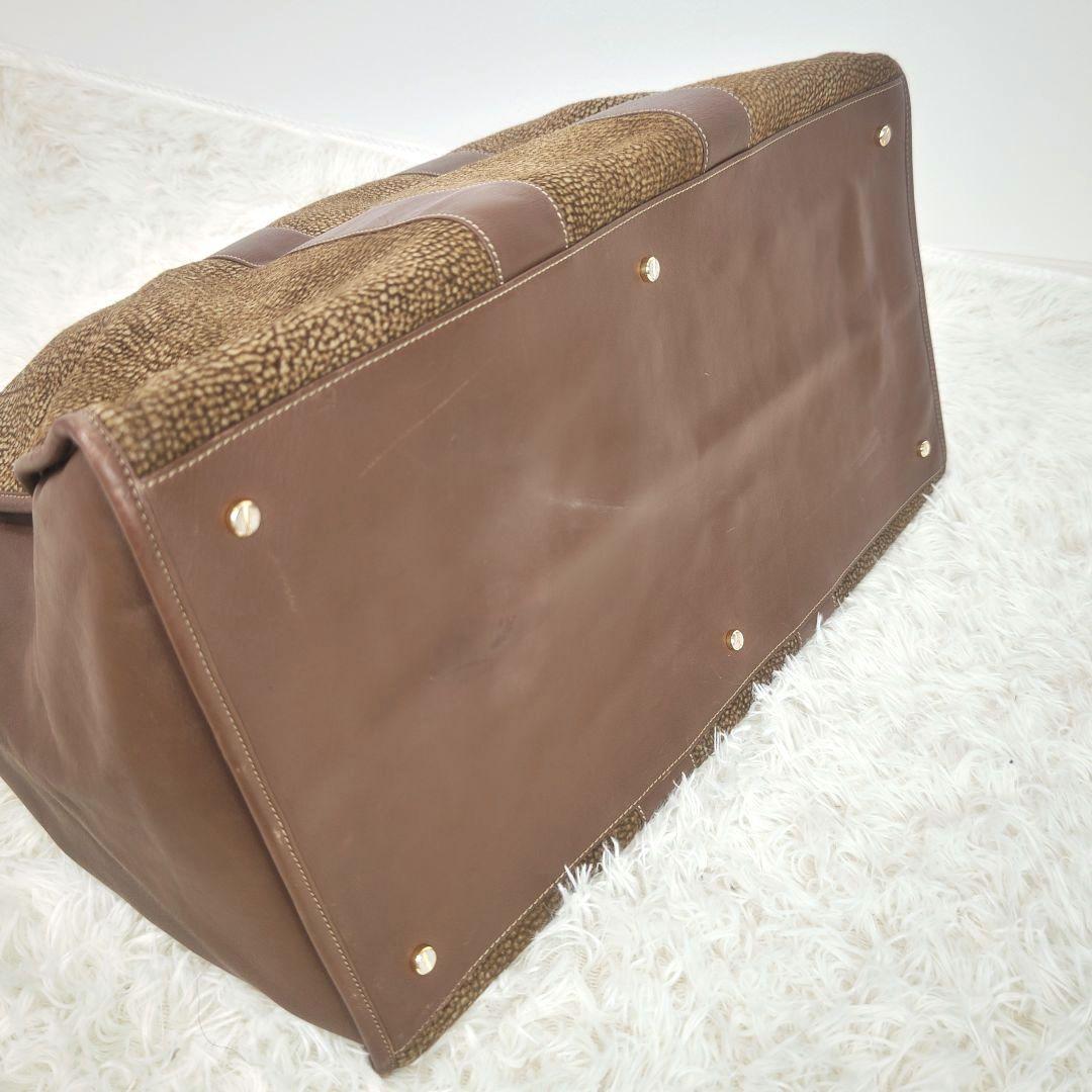 ボルボネーゼ　スエード　レザー　ブラウン　うずら　ハンド ボストン 旅行 バック