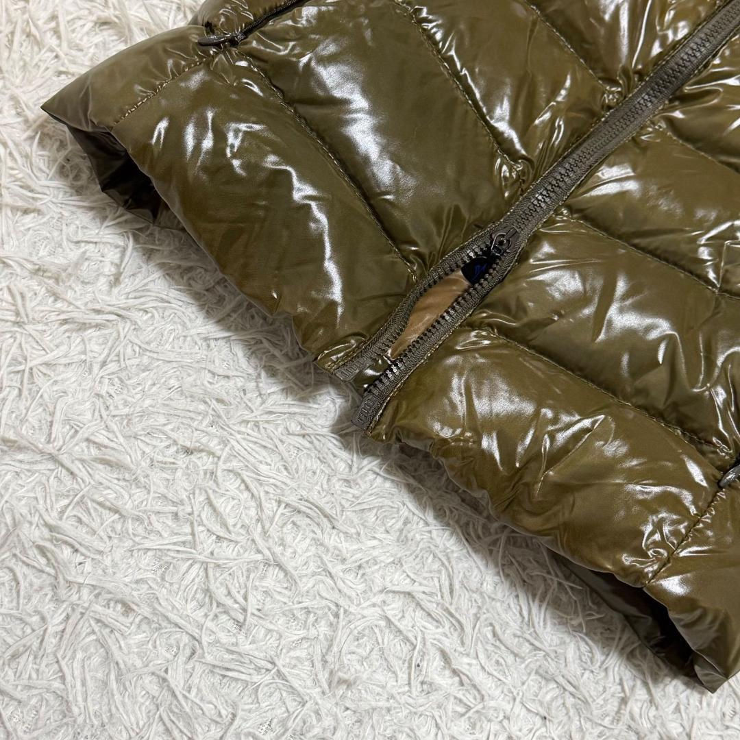 15507✨MONCLER ダウンベスト/0/ナイロン カーキ ワッペン