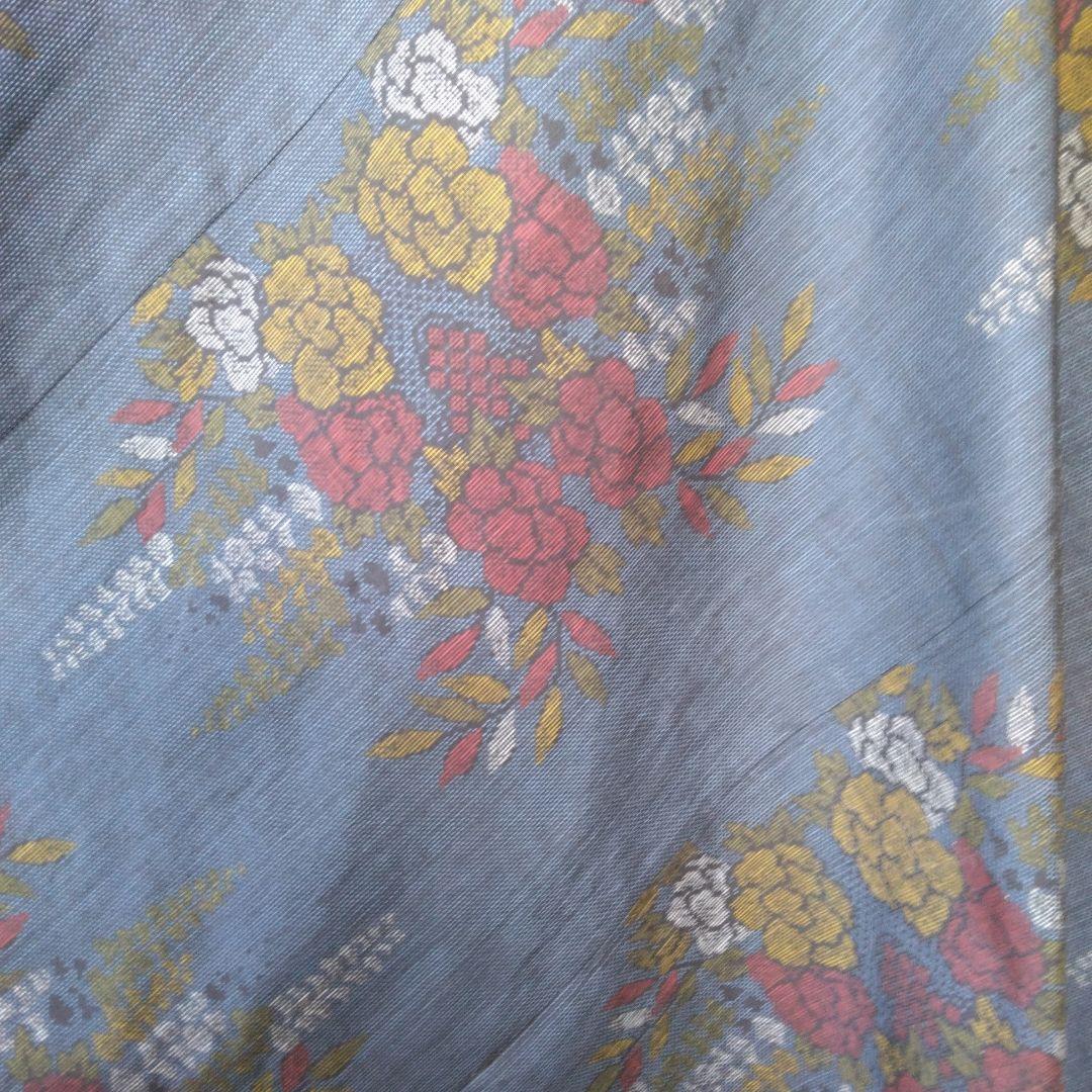 大島紬反物から、 バイアス仕立てロングフレアーワンピース 　M寸