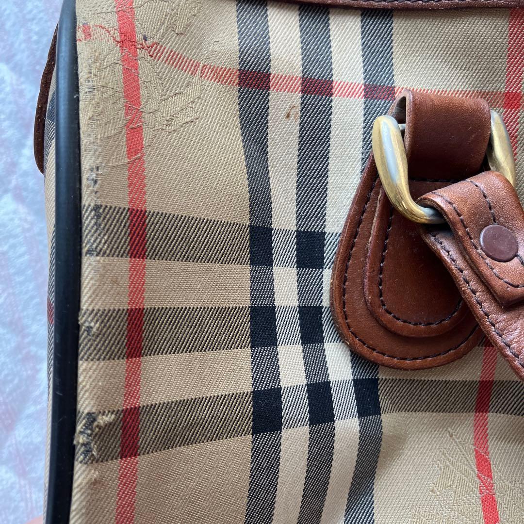Burberry アンティーク　チェック柄 ボストンバッグ