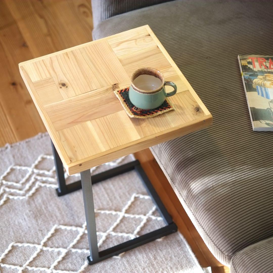 ★一点もの★ランダムな杉のサイドテーブル【ハンドメイド】