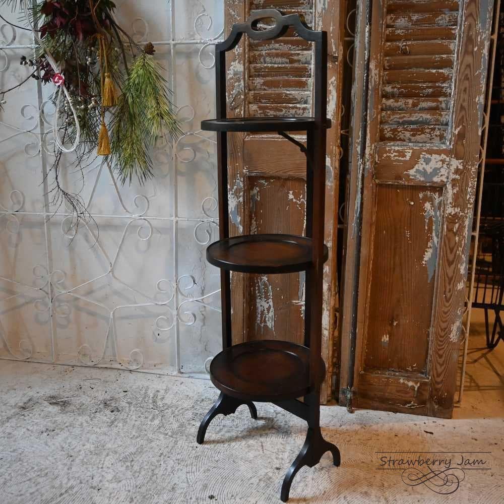 L3710-70 英国アンティーク ケーキスタンド オーク アフタヌーンティー