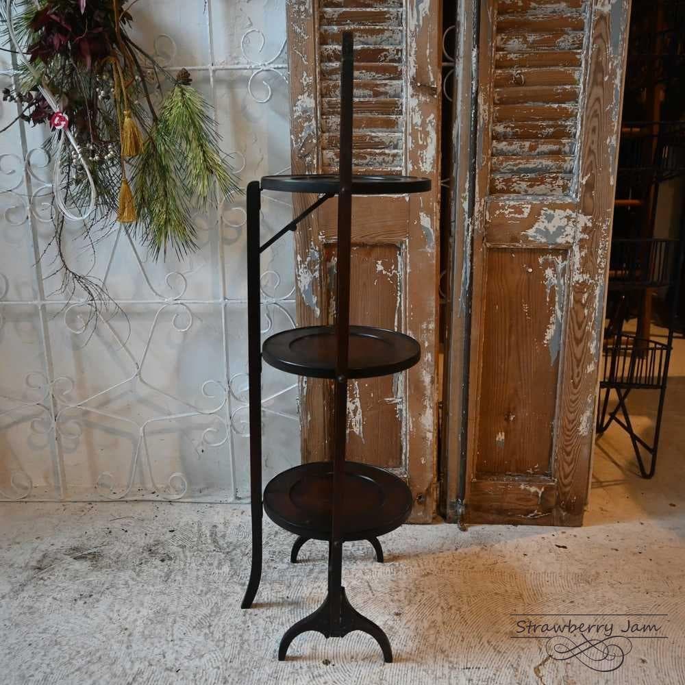 L3710-70 英国アンティーク ケーキスタンド オーク アフタヌーンティー