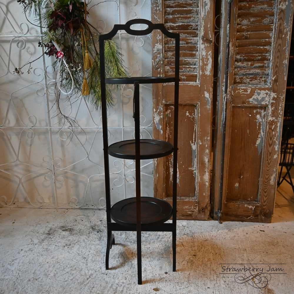 L3710-70 英国アンティーク ケーキスタンド オーク アフタヌーンティー