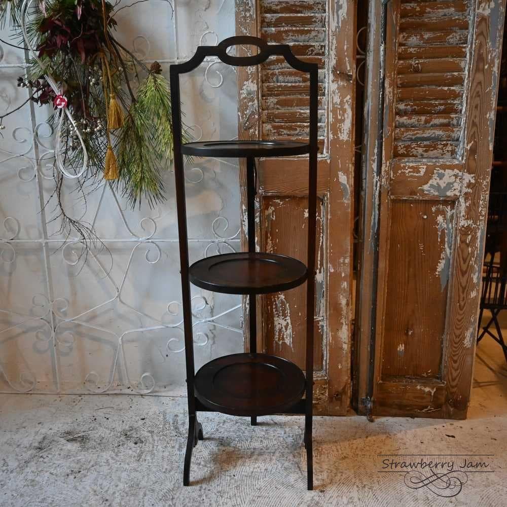 L3710-70 英国アンティーク ケーキスタンド オーク アフタヌーンティー