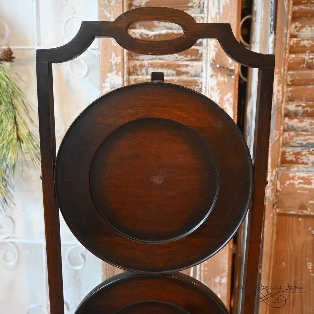 L3710-70 英国アンティーク ケーキスタンド オーク アフタヌーンティー