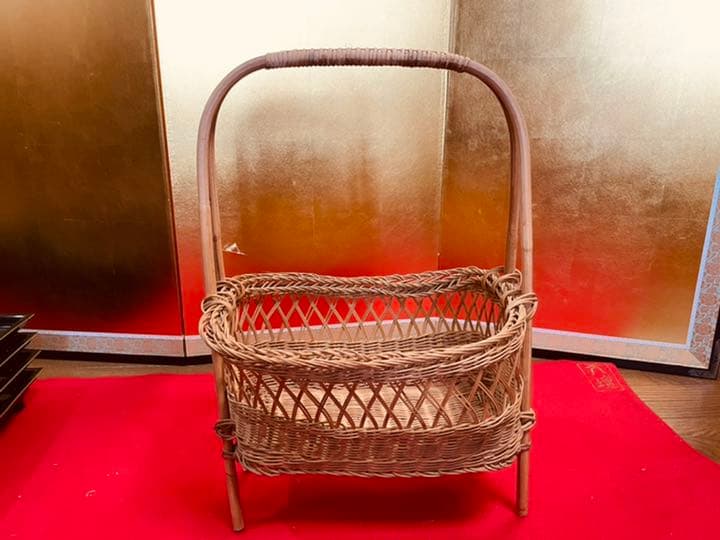 手編み　ハンドメイド　籠　バスケット　小物入れ　アンティーク　かご　カゴ
