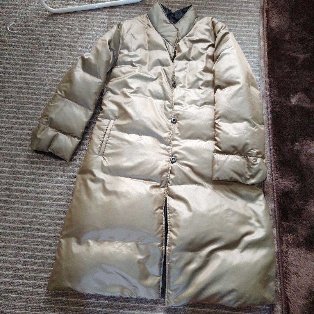 コシノジュンコ　ダウン　コート　リバーシブル　Mサイズ　ゴールド×黒