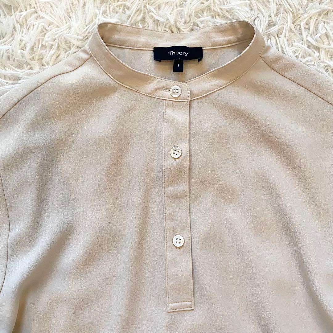 美品 Theory 24SS PRIME GGT スタンドカラーブラウス