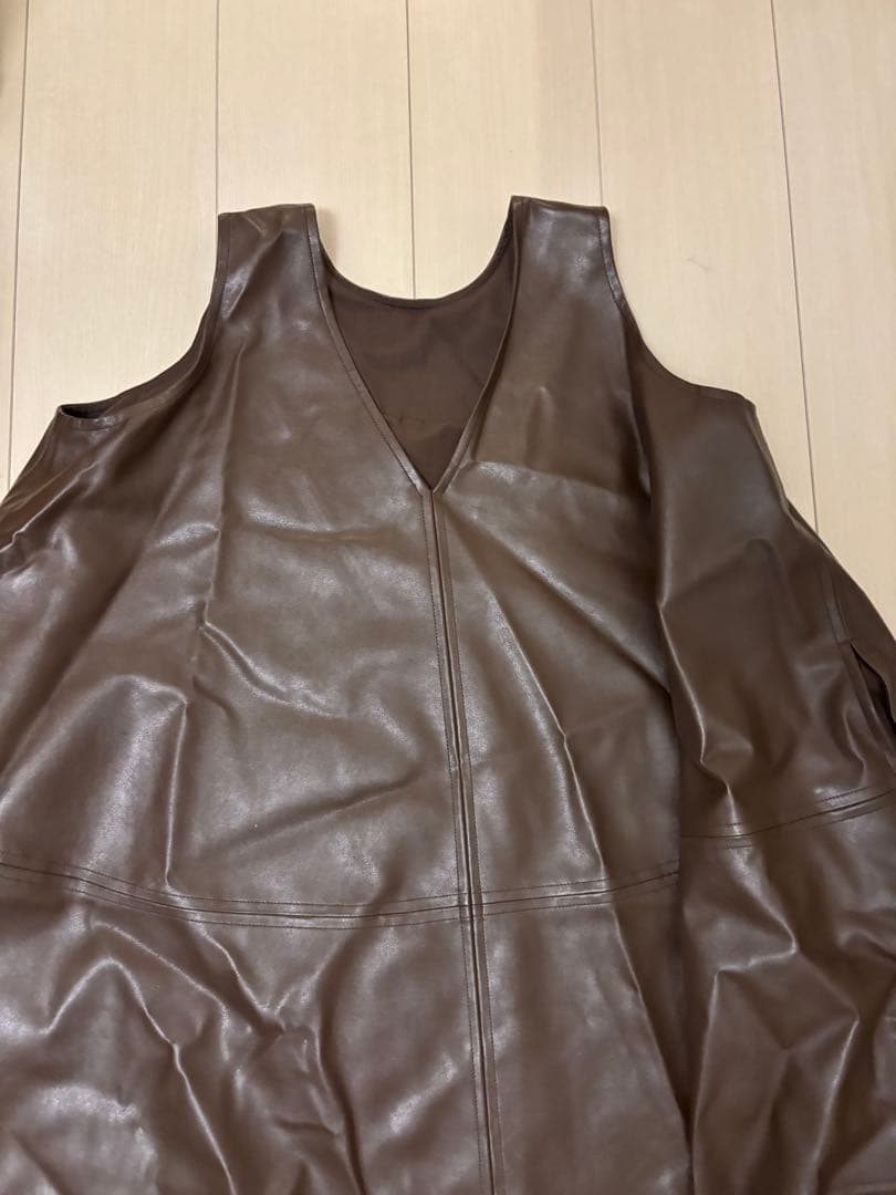 ジャケット・アウター W FACE VEGAN LEATHER FLARE TOPS