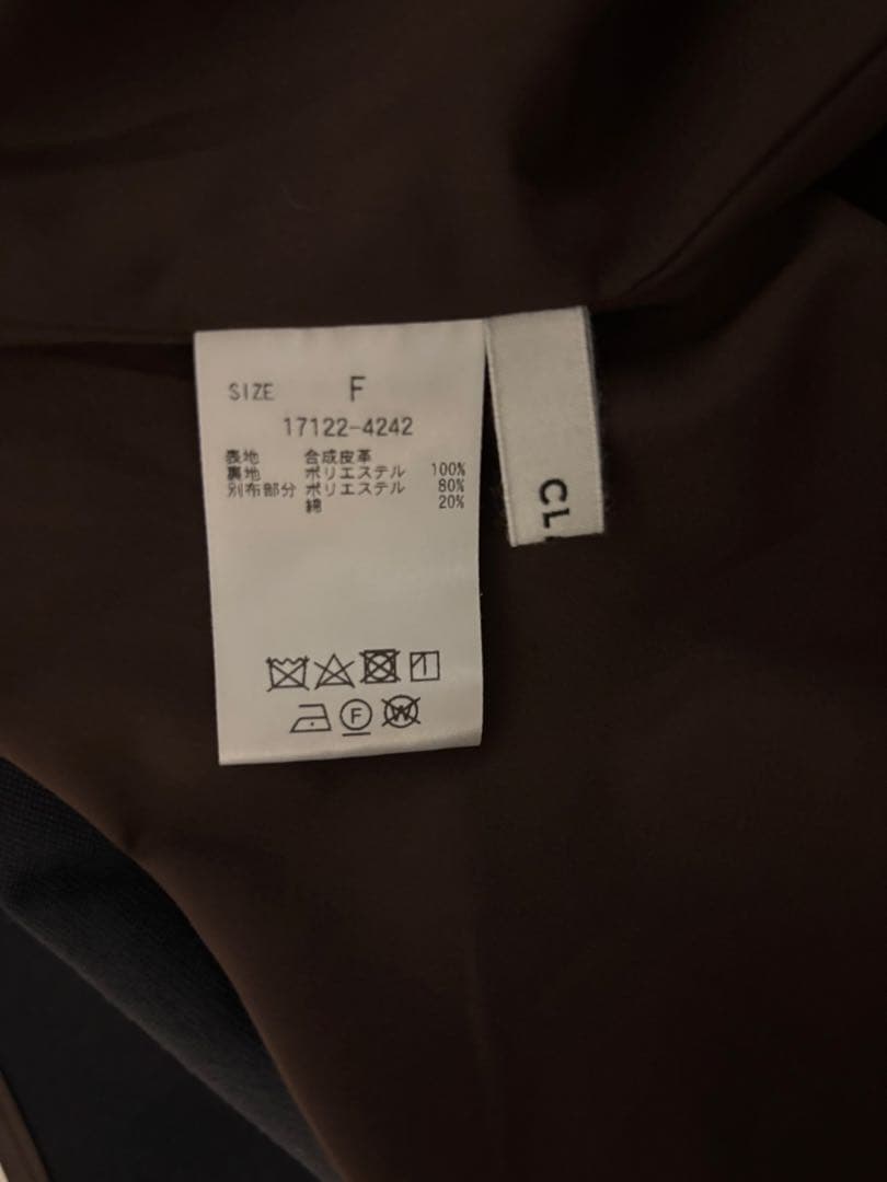 ジャケット・アウター W FACE VEGAN LEATHER FLARE TOPS