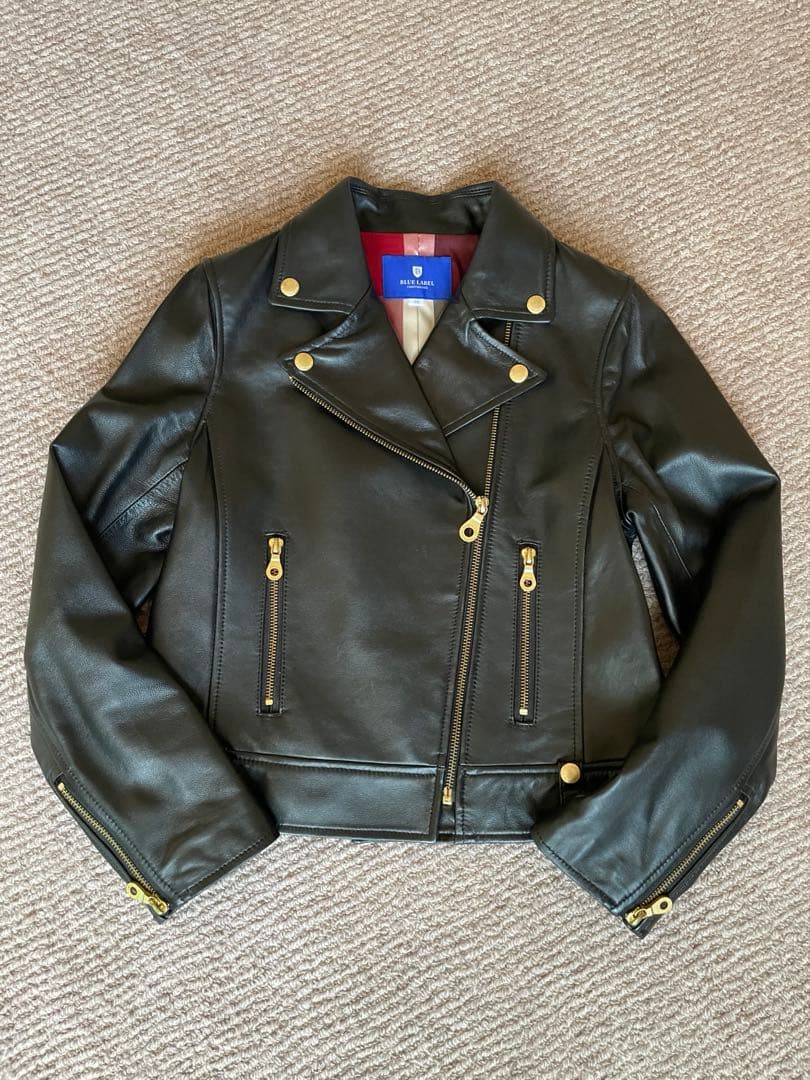 【確約商品】ブルーレーベルクレストブリッジレザー ダブルライダースジャケット