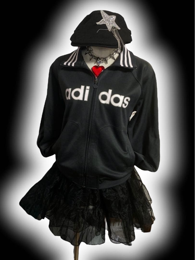 レアカラー3本線 adidasラメトラックジャケットy2kフェアリーグランジ古着