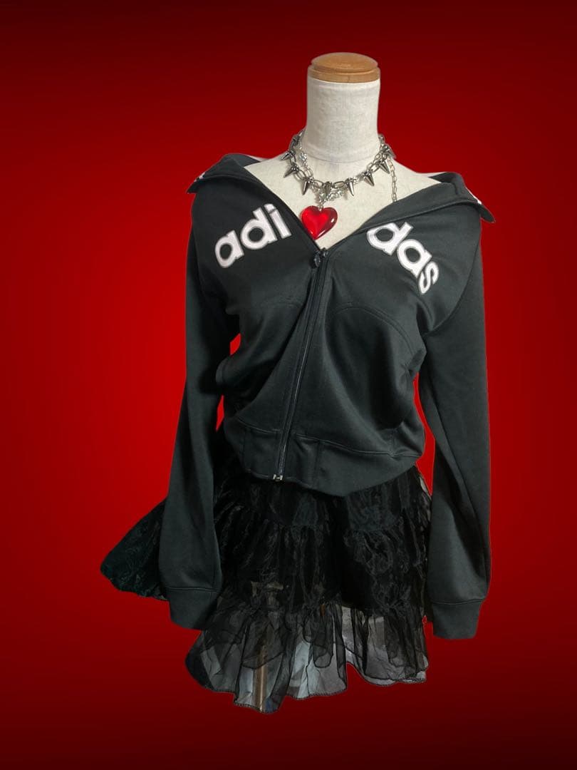 レアカラー3本線 adidasラメトラックジャケットy2kフェアリーグランジ古着