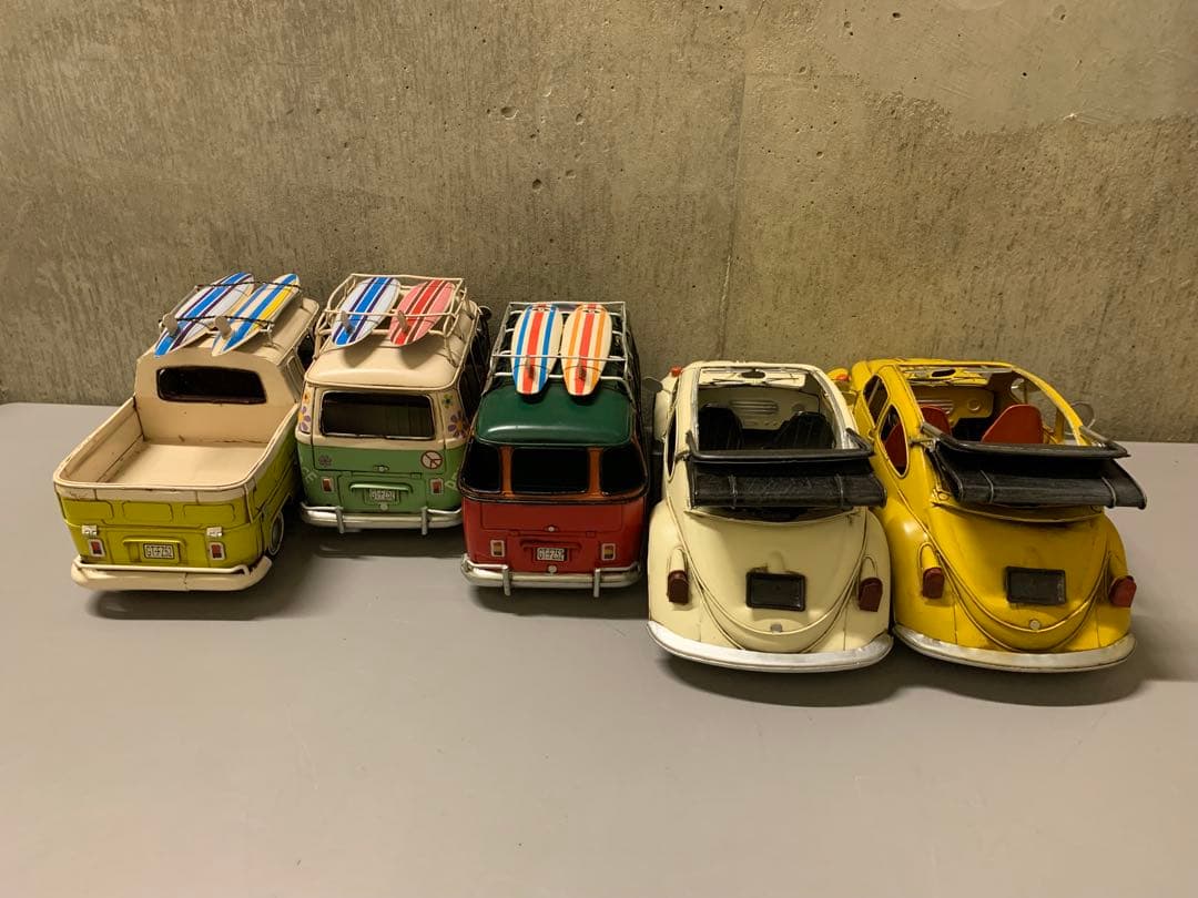 ビンテージ風ブリキミニチュアカー 5台セット