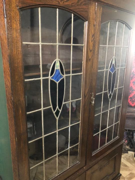 ステンドガラス 三越家具 扉 キャビネット アンティーク インテリア ビンテージ