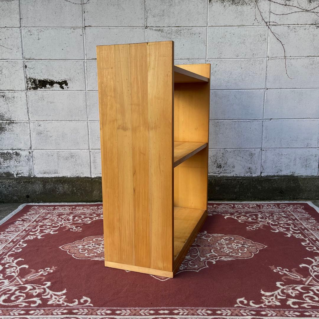 古家具ビンテージ品◾️木製無垢材 三段 ブックシェルフ 本棚 レコードラック