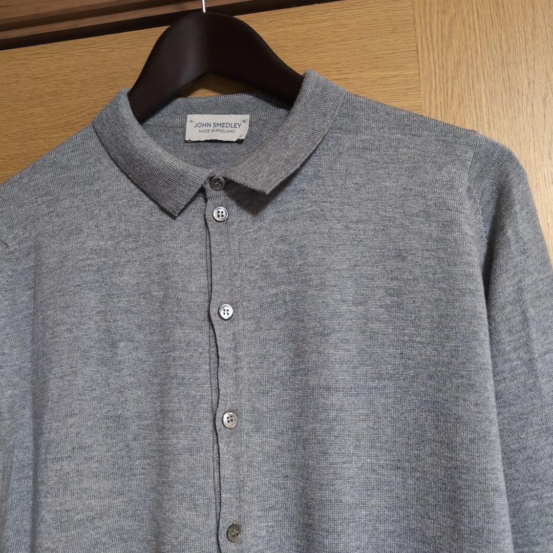 JOHN SMEDLEY ジョンスメドレー　クルーネック襟付きカーディガン