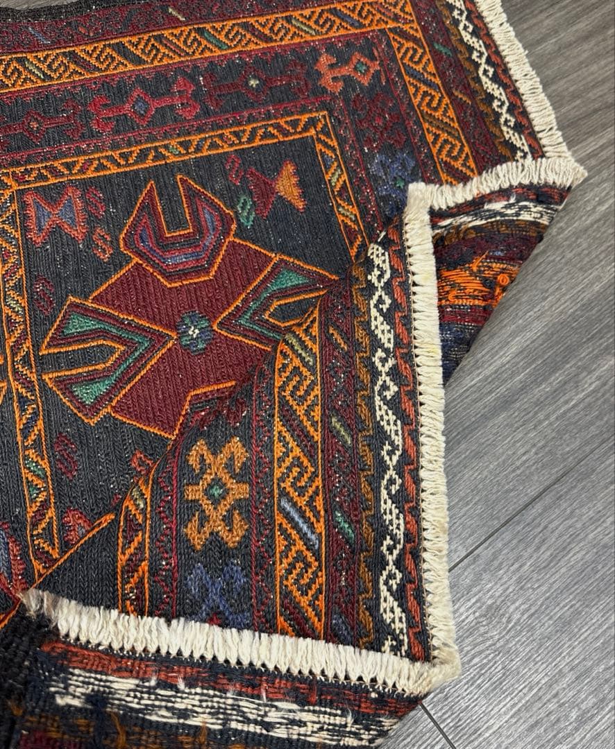 手織りキリムユニークデザインヴィンテージ ラグ118cmx191cm