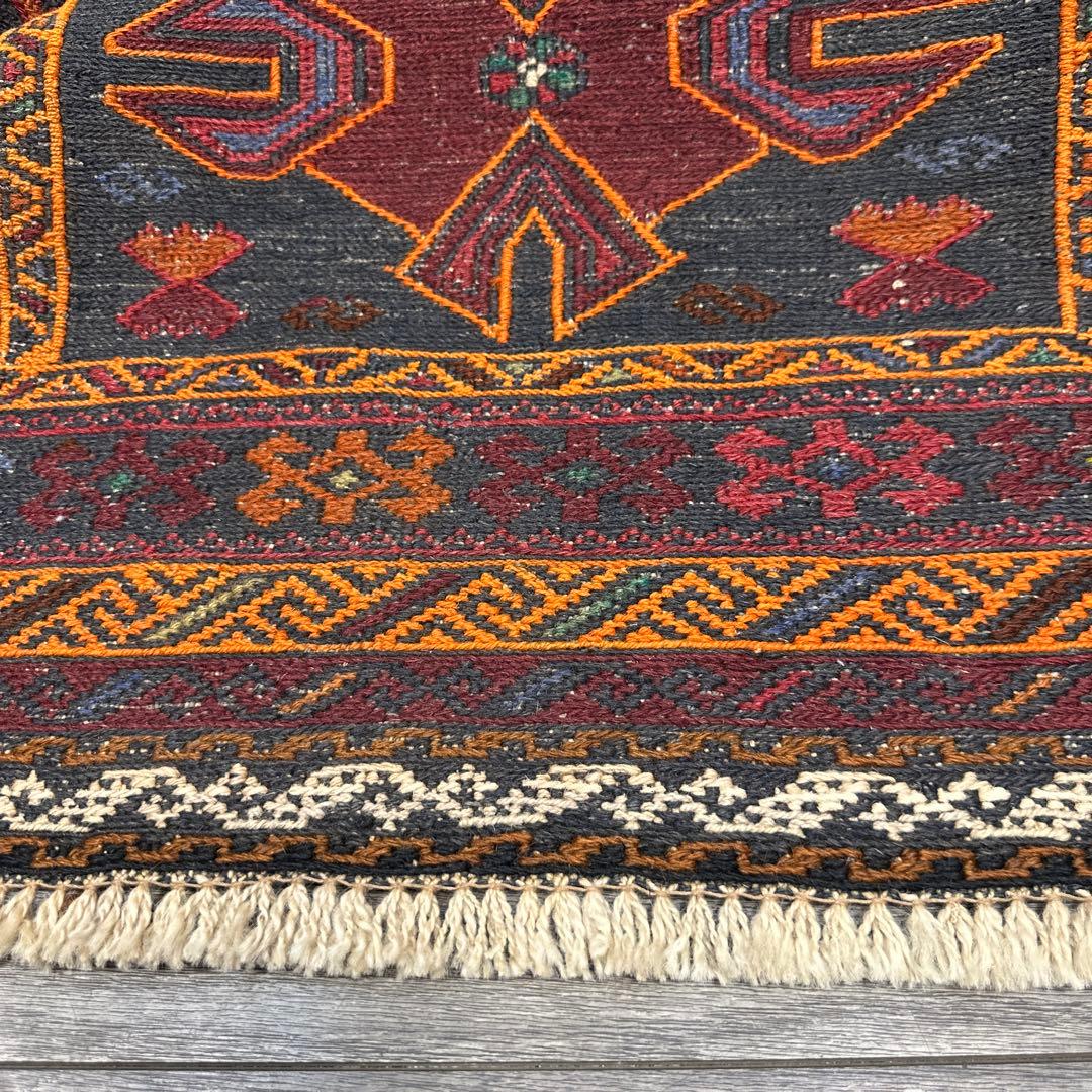 手織りキリムユニークデザインヴィンテージ ラグ118cmx191cm