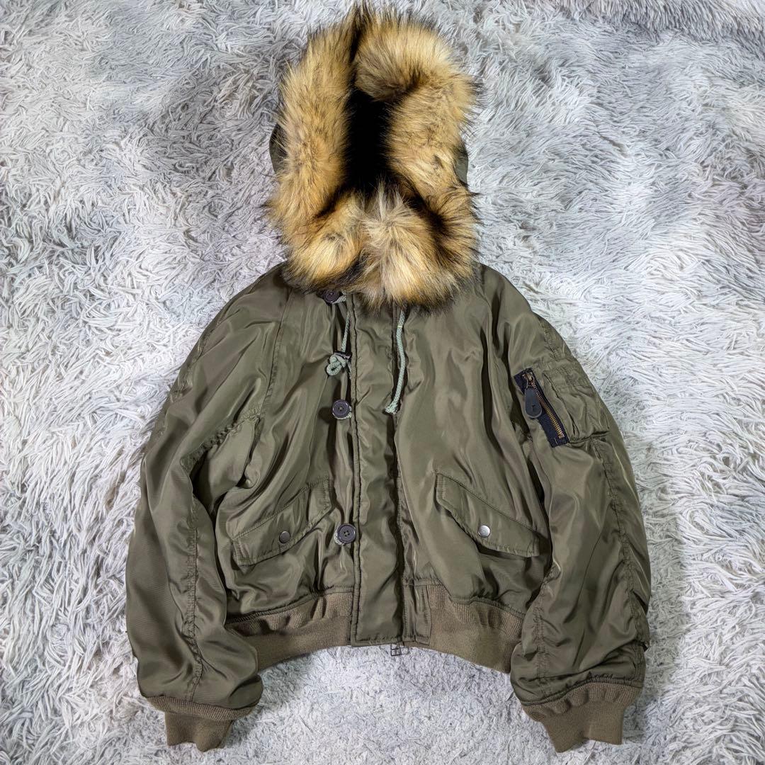 90s OLD y2k N-2B フライトジャケット ファー　短丈