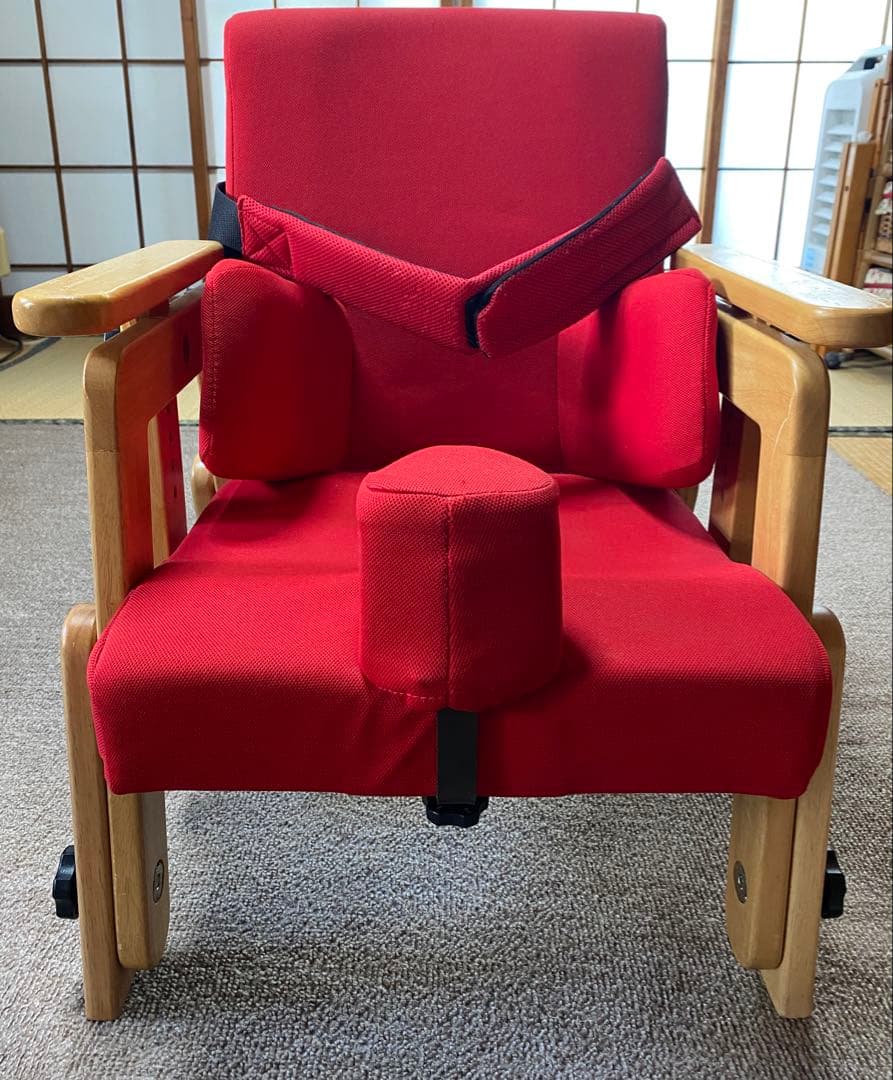 座位保持椅子　バンビーナチェア　М 赤　替えパーツ付き