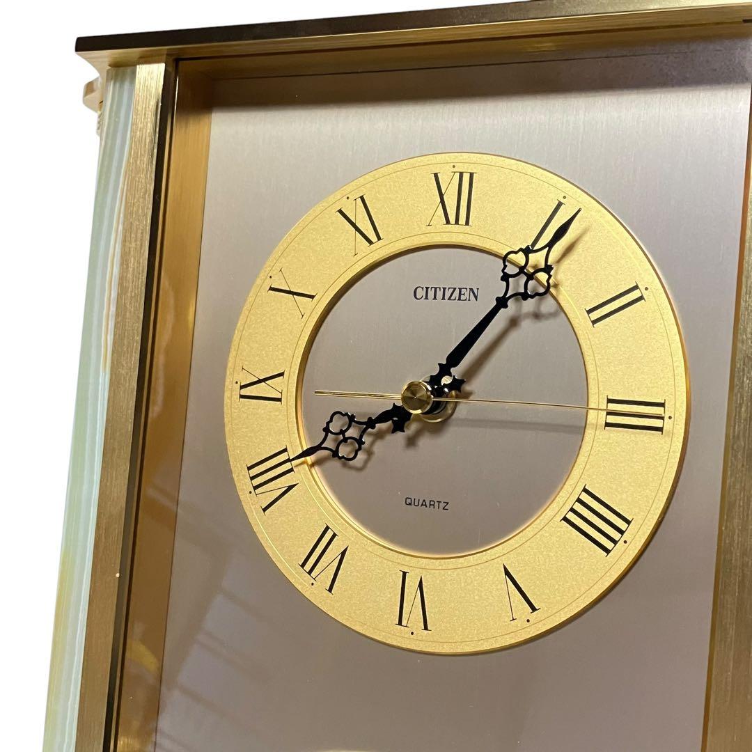 希少✨CITIZEN シチズン 大理石 高級 置き時計 4RG490 オニックス