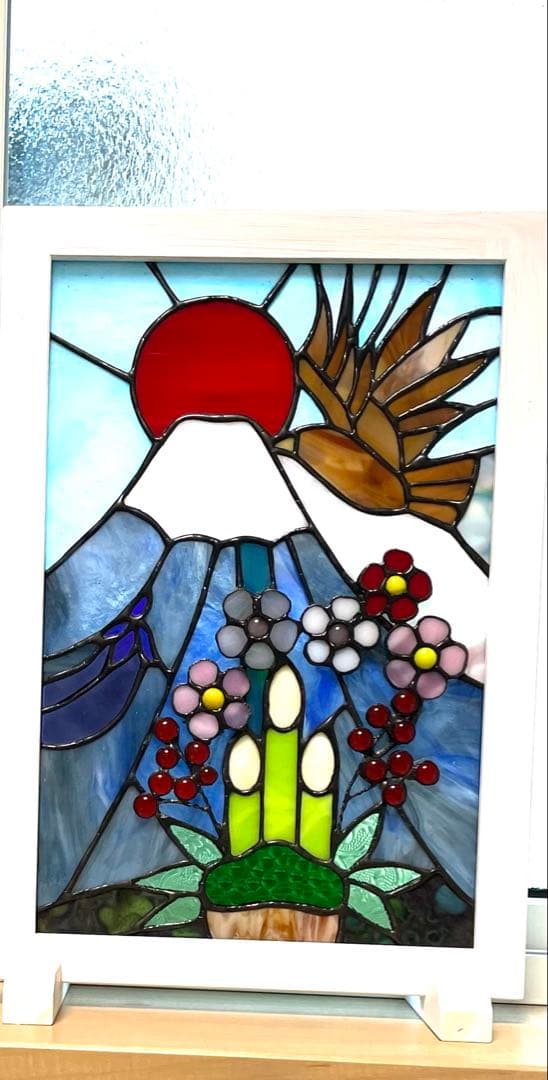 ステンドグラスパネル【お正月】