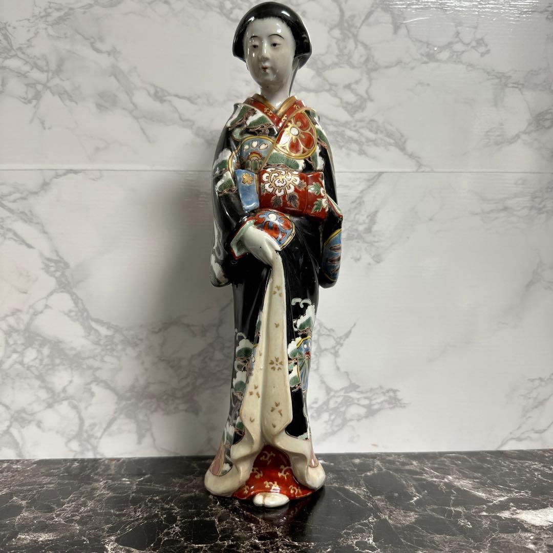 江戸時代、元禄柿右衛門様式、古伊万里、極上、細工、美人人形。